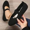 Wish Comércio Exterior Tamanho Grande Tecido Voador Respirável Cano Baixo Sapatos de Perna Femininos Transfronteiriço Boca Rasa Planos Preguiçosos Respiráveis Sapatos de Trabalho