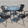Silla de ratán para exterior, balcón, ocio, hierro, patio, exterior, exterior, jardín, respaldo, impermeable, mesa y silla de ratán, combinación