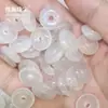 Atacado natural alta gelo cavalo branco calcedônia fivela de segurança solta acessórios de pulseira DIY 15mm ágata branca fivela de segurança