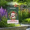 Bandera de jardín de muñeco de nieve navideño transfronterizo, regalo, imitación de lino, bandera de Santa Claus, impresión a doble cara, decoración de patio