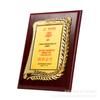 Placa Autorizada Folha de Ouro Medalha Produção de Placa Personalizada Funcionário Destaque Placa de Madeira Agente Certificado de Madeira Medalha Atacado