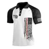 Comercio Exterior Wholesale Camisa Polo Patriótica con Estampado de Bandera Americana del Día de la Independencia para Hombre de Manga Corta Impresión Digital 3D