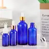 Botella de Vidrio Azul para Aceite Esencial al por Mayor 20ml Botella de Esencia 30ml Botella con Gotero de Punta de Spray Plástica a Prueba de Luz