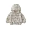 Roupa de Verão Leve e Respirável para o Primeiro Aniversário Bebê Proteção Solar de Verão para Bebê Manga Longa Unisex Top Xadrez para Bebê
