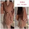 Guiruo Sexy Collar Cor Sólida Veludo Dividido Deslize Camisola Vestido Simples Confortável Senhoras Terno de Casa 2821