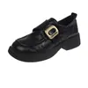 Novos Moccasins Estilo Britânico Outono 2025 para Mulheres Sapatos Femininos Versáteis da Moda que Aumentam a Altura Salto Bloco Sola Grossa Sapatos Baixos de Couro