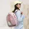 Mochila Transportadora Transparente para Gatos, Transportadora para Perros con Apertura Lateral, Gran Capacidad, Cápsula Espacial Portátil, Transpirable y Universal