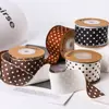 Cinta con estampado de puntos en la superficie resbaladiza, accesorio para el cabello con lazo DIY, accesorios para la parte superior de la ropa, regalo, empaque de flores, cinturón de lunares