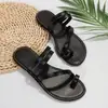 Pantuflas Exteriores de Color Sólido, Sandalias, Zapatos Casuales Planos para Mujer, Chanclas Slip-On, Zapatos Nuevos Tallas Grandes 36-41-42-43