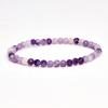 Pulsera de Cuentas de Piedra Natural de 4 mm de Moda Europea y Americana para Mujer, Pulsera de Cordón Elástico de Amatista, Joyería Apilable al Por Mayor Transfronteriza