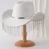Chapéu de Cowboy Ocidental Popular Europeu e Americano com Franjas Finas Chapéu Pequeno Casual Elegante Chapéu de Festa de Festival Chapéu de Jazz