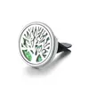 Soporte de coche hueco de acero inoxidable clip de salida de aire de aromaterapia para coche clip de aromaterapia de árbol de la vida dispensador de perfume