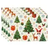 Manteles individuales navideños más vendidos transfronterizos, nueva serie de muñeco de nieve y renos, tapetes resistentes al calor, lino Amazon
