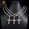 Pingente Cruz Escada Prata S925 Diamante Completo Vvs Moissanita Joias Mais Vendidas Europeias e Americanas Estoque Fornecimento Direto