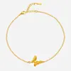 Pulsera de Flor de Melocotón Mariposa para Mujer, Dulce, Moderna, Diseño de Nicho, Versátil, Tobillera de Alta Gama, Regalo para Mejores Amigas