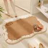 Alfombra Absorbente de Baño Linda de Dibujos Animados, Felpudo de Baño, Alfombrilla de Inodoro Antideslizante de Imitación Cachemir, Felpudo de Felpa para el Hogar