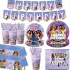 Tema de Festa de Aniversário K-Pop do Grupo Feminino Cross-Border Katseye Decorações Pratos de Papel Copos de Papel Balões Faixas Talheres
