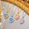 Collar Transfronterizo Japonés y Coreano Dulce Colorido Corazón Accesorios de Collar para Mujeres Estilo Ins Moderno Elegante Perla Cadena para Clavícula para Mujeres