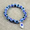 Pulsera de mano de la mano de Fátima azul retro directa de fábrica, cuerda de mano con cuentas de ojos malignos, joyería al por mayor