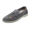 Mocasines Estilo Nuevo 2026, Slip-On Cómodos de Gamuza con Borlas Planos, Estilo Old Money Retro Planos Casuales Perezosos
