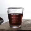 Taza de café personalizada de vidrio con escala, taza medidora para extracción de espresso, taza de leche con mango de madera, jarra de leche pequeña de 1 onza