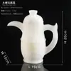 Estilo Clásico Chino Juego de Té de Jade Natural Set Decorativo para Habitación Modelo Sala de Estar Adornos para Tetera