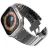 Para reloj Apple S10 con hebilla mariposa de acero inoxidable plateada metálica AppleiWatch86se25 negocios