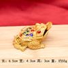Enfeite Dourado Oco de Sapo de Três Pernas, Sapo Pixiu Dourado Vintage Mordendo Moedas, Decoração de Casa, Enfeite de Mesa Atrai-Riqueza