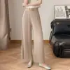 Calça Plissada Wide Leg Estilo Miyake para Mulheres, Verão Fina de Cintura Alta Fluida Emagrecimento Versátil Solta Plissada Casual