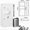 Caja de Papel Larga Empotrada en la Pared para Baño Hotel Acero Inoxidable Portarrollos de Papel de Cocina Tres en Uno con Cubo de Basura y Dispensador de Pañuelos