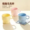 Canecas empilháveis de cerâmica em cores de doce, simples e criativas, xícaras de café para escritório, copos de água de alto valor, presentes personalizáveis