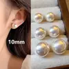 Brincos Sinfonia de Cores Pérola Aurora para Mulheres, Brincos Estilosos e Modernos Estilo Celebridade da Internet, Pérolas Perfeitamente Redondas com Brilho Rosa, Acessórios de Orelha Elegantes e Doces