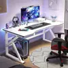 Escritorio de Computadora de Escritorio para el Hogar al por Mayor Escritorio para Juegos con Textura de Fibra de Carbono Escritorio de Estudio para Dormitorio Escritorio de Oficina Simple