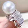 Acessórios de pérola diy s925 anel de prata vazio titular lindo na moda prata com 10-13mm rodada talão 10289