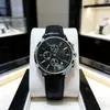 Nuevo Reloj Multifuncional de Cuarzo Ar para Hombre, Tres Agujas, Esfera Grande, Correa de Cuero, Correa de Acero Inoxidable, Calendario, Venta al por Mayor