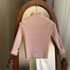 Suéter de punto de cuello alto medio para niños y niñas Invierno 2025 Nueva Camisa de capa interior para niños Suéter casual de invierno para niñas