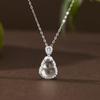 Colar de cabaça de jade de quartzo de prata esterlina S925 feminino National Tide High Ice Jade pingente delicado clavícula corrente