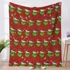 Manta de Franela Manta de Navidad del Grinch Manta para Siesta en Oficina en Casa Manta de Franela para Sofá de Sala de Estar Otoño e Invierno