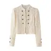 Ropa europea y americana para mujer transfronteriza, bestseller de AliExpress, chaqueta casual sexy de moda estilo francés con hebilla de nudo de encaje