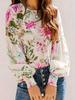 2024 Transfronterizo Europa y Estados Unidos TEMU Xiyin Venta Caliente Principios de Otoño Nueva Camisa Casual Suelta de Manga Larga con Cuello Redondo Estampada para Mujer