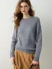 Suéter de cashmere 100% puro de sete agulhas espessado para mulheres, gola redonda, mangas compridas, tricô pullover, casual, versátil, camada base