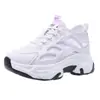 Tênis de Lona com Salto Meio Salto Feminino Primavera 2024 Novo Nicho Original Versátil Sapatos Brancos com Saia Sapatos Femininos