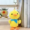 Lindo Bufanda Azul Marino Pato Peluche Colgante Llavero Decoración para Bolso de Pareja Muñeca Juguete Pequeño Juguete de Peluche