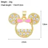 [Oro Real de Cobre] Cabeza de Oso Lazo Popular Comercio Exterior Transfronterizo DIY Joyería Hecha a Mano Cobre Circonio Microincrustado Colgante