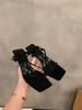 Nicho Francés Plata Elegantes Sandalias de Tacón Alto Zapatos de Hada 2025 Nuevo Verano Correa Negra Zapatos Romanos