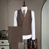 Novedades para Hombre Traje Verde de Doble Botón con Cuello de Fruta y Chaleco Conjunto Moda Tallas Grandes Ropa de Rendimiento Atuendo de Boda