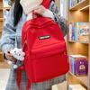 Mochila Escolar Estudantil de Cor Sólida Ensino Fundamental Médio Grande Capacidade Mochila Feminina 2025 Nova Casual Simples Combina com Tudo Mochila para Meninas