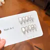 [Luada Fria] Design de borboleta 3D com zircônia, estilo olho de gato cristalino perolado, exalando uma aura fria e elegante, arte de unhas feita à mão