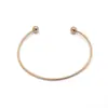 Fábrica de origen apertura en C dos bolas desmontable acero inoxidable 2.0 alambre pulsera DIY pulsera joyería venta al por mayor pequeña