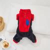 Outono e Inverno Novo Plush Costura Contrastante Quatro Pernas Roupa Pet Roupa Cachorro Roupa Teddy Gato